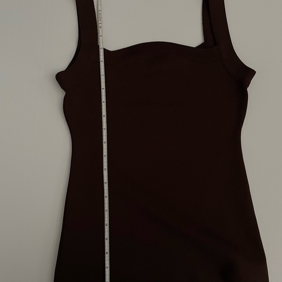RECTO Brown Curved Neck Tank Top Ribbed knit medium - Picture 4 of 7